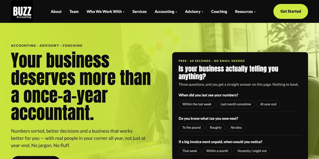 Buzz Accounting website